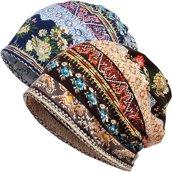 Beanies Tunn Bonnet Cap Autumn Casual Beanies Hat (2-pack)