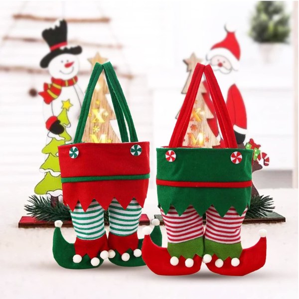 2 Pakke Jule Elf Støvler Slikposer