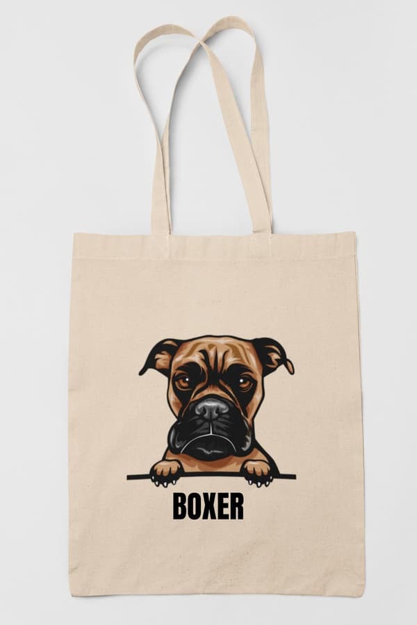 Boxer mulepose hund indkøbstaske Mulepose Natur Nature one size