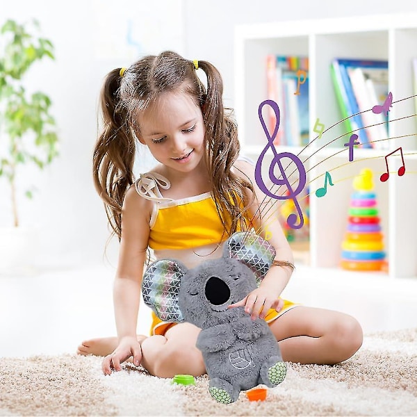 Lugnande Utters Nalle Baby Ljudmaskin Lugnande Snuggle Otter Andningsfylld Djurplysch Leksak Sovbebis Leksak med Sinnesmusik Ljus Andning