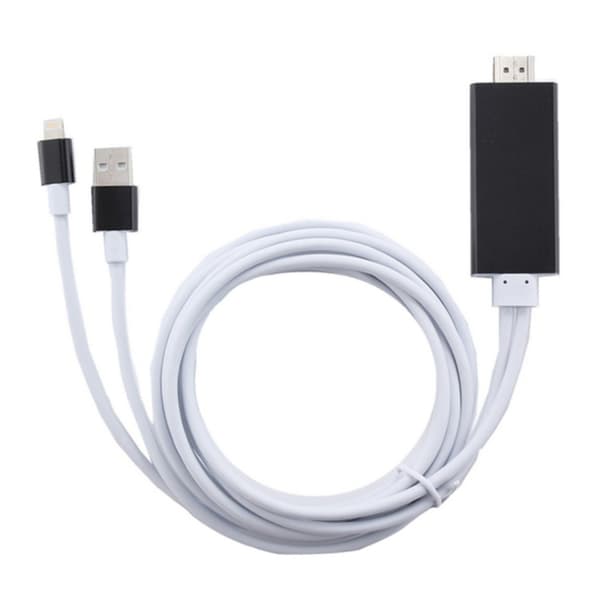 Mobil til TV-adapter - HDMI HDTV - 2m - Apple / iPhone Sort Black Svart
