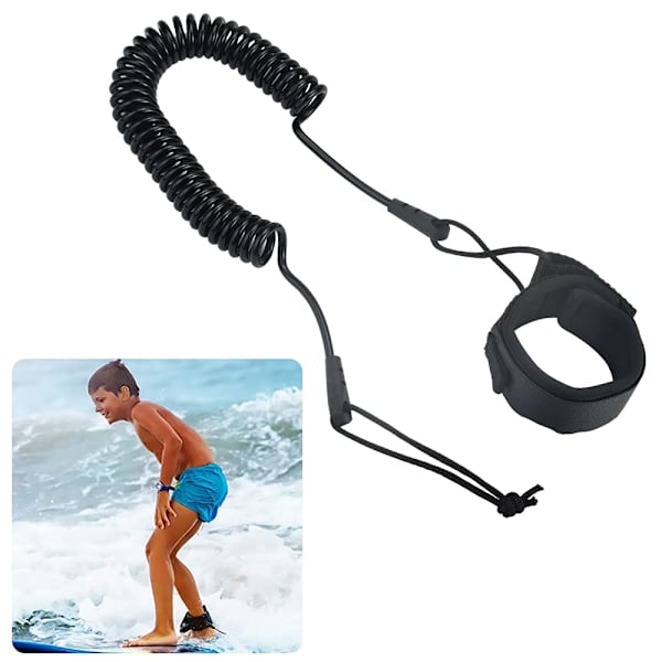 Surfeleash 5,5 mm justerbar SUP spiral, svart