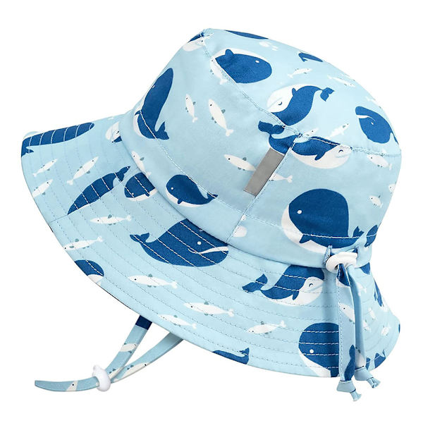 0-6 måneder Baby Småbarn Barn Pustende Bomulls Bucket Solhatt 50 UPF, Justerbar for Vekst, Holdbar, Unisex, Stil A