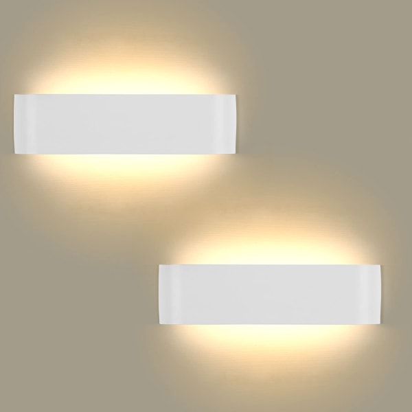 2Pcs LED Indoor Wall Light 12W Warm White 3000K Aluminum Wall Lamp Modern Wall Light Fixture