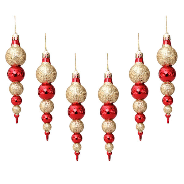 6 stk. Julekugler Lange Ornament Kugler