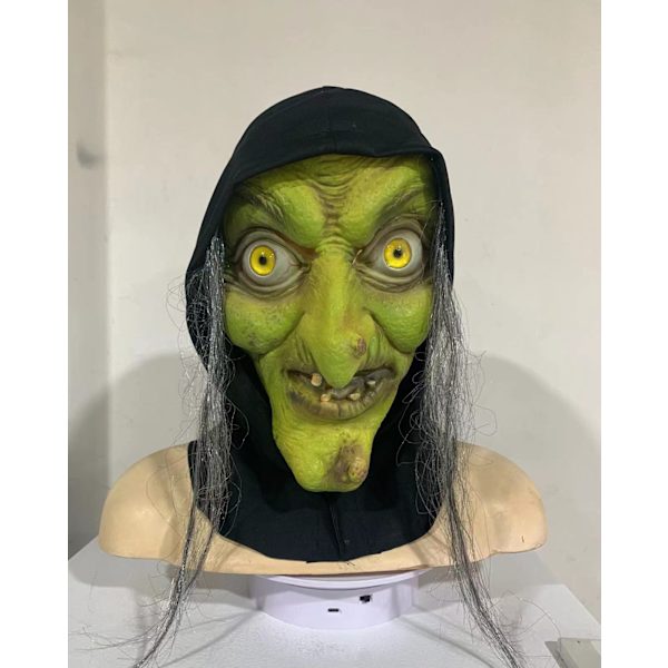 Halloween skräck häxa mask gammal häxa latex huvudskydd trollkarl gammal dam mormor mask
