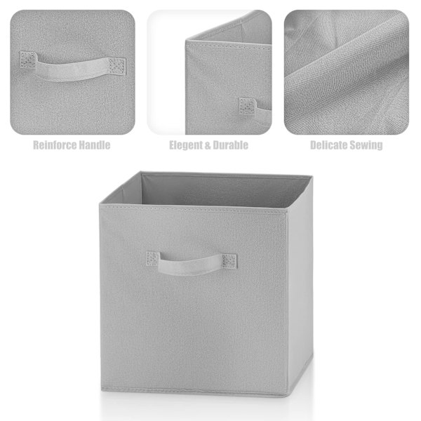 Scatole Organizzative Pieghevoli Athlon - 4 Pezzi, 33L - Grigio - Per Casa, Armadio O Garage