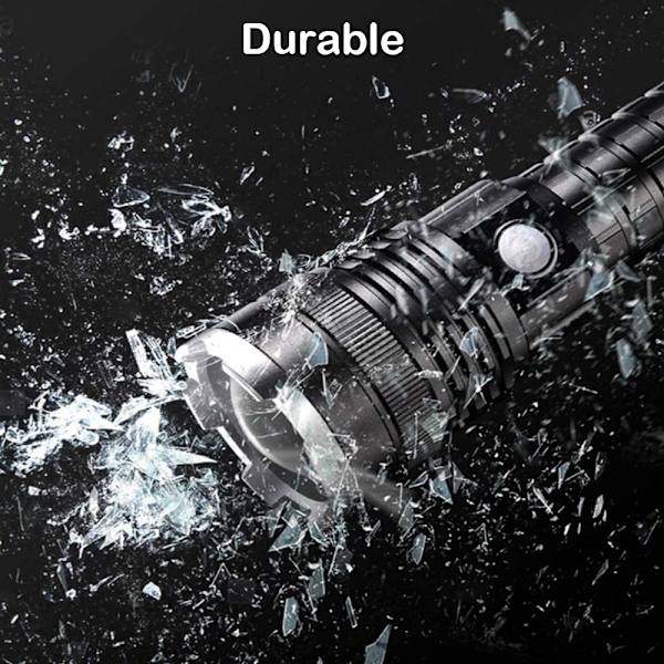 LED XHP70 Lommelygte Genopladelig 20000 Lumen Lommelygter 5 Tilstande Zoomable Vandtæt Lommelygte til Udendørs Camping Vandreture Fiskeri [Energiklasse A+++]