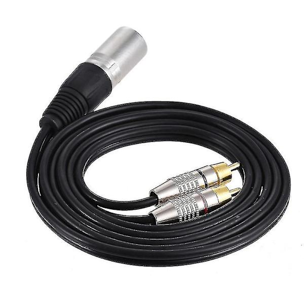 3m 1 XLR til 2 RCA hannplugg stereo lydkabelkontakt Y-splitter ledning