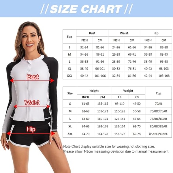 Kvinnors Surfdräkt Atletisk Baddräkt Rash Guard Långärmad,M