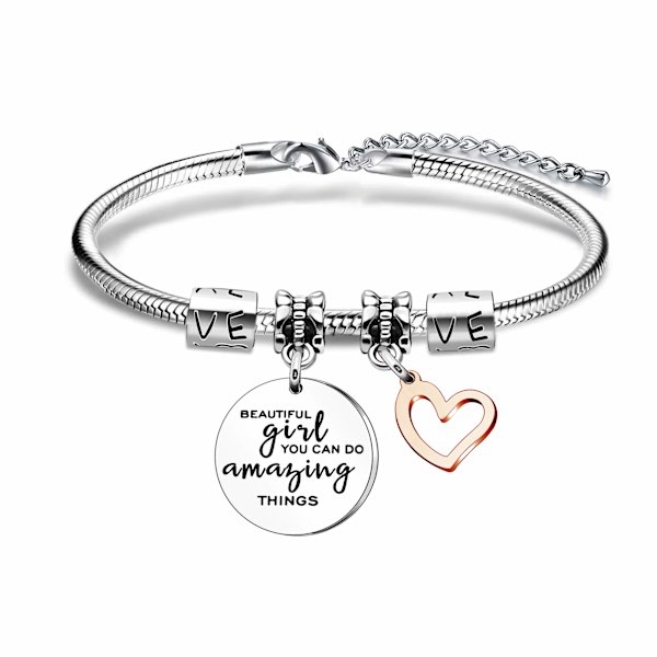 Kvinde Piger Gave, Smuk Pige Du Kan Gøre Fantastiske Ting Vedhæng Armbånd Inspirerende Charm Armbånd til Familier Venner