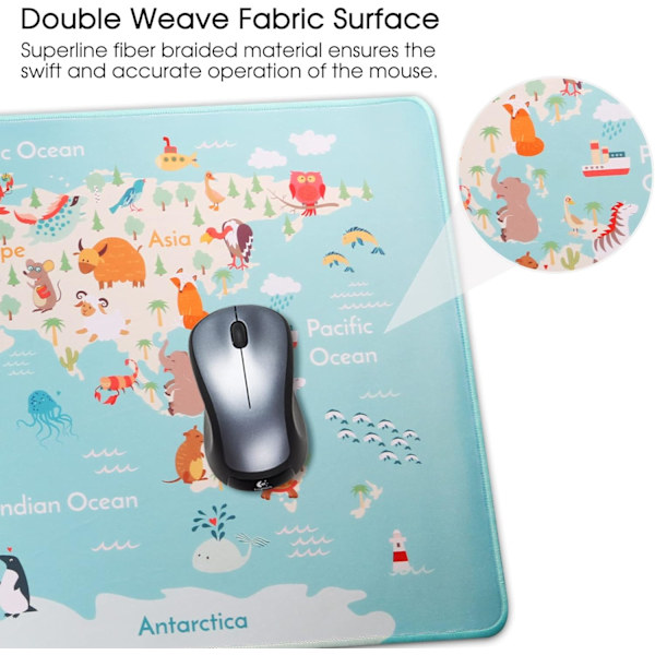 Gaming Mousepad Stor Mousepad Bordsmåtte Stor Størrelse Stilfuld Patent Skrivebordsmåtte Gummibund med Glatte Overflader Skridsikker