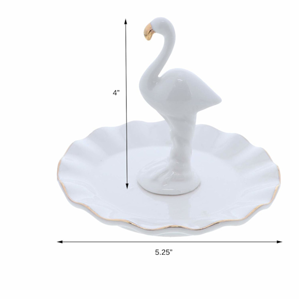 Stor figurin ringhållare smyckeskrin bricka-Flamingo