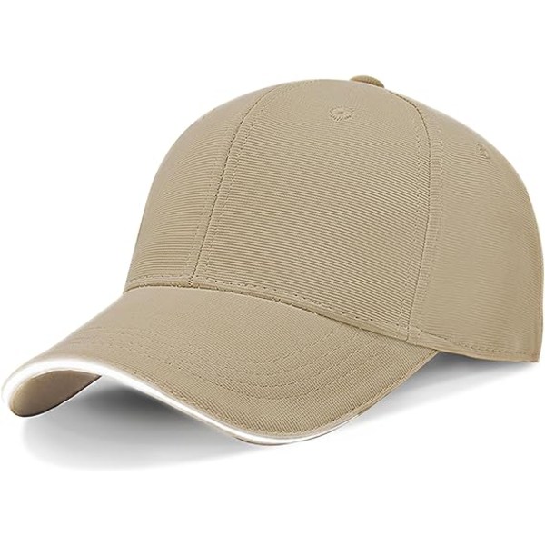 Basebollkepsar för Män - Enkla Reflekterande Basebollkepsar för Män Justerbara Casual Peak Caps, beige