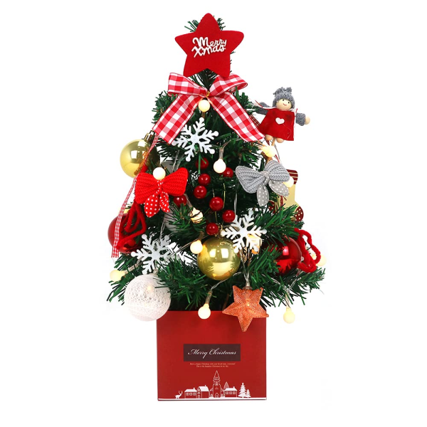 Desktop juletræ, 19,7" kunstig mini (rød)