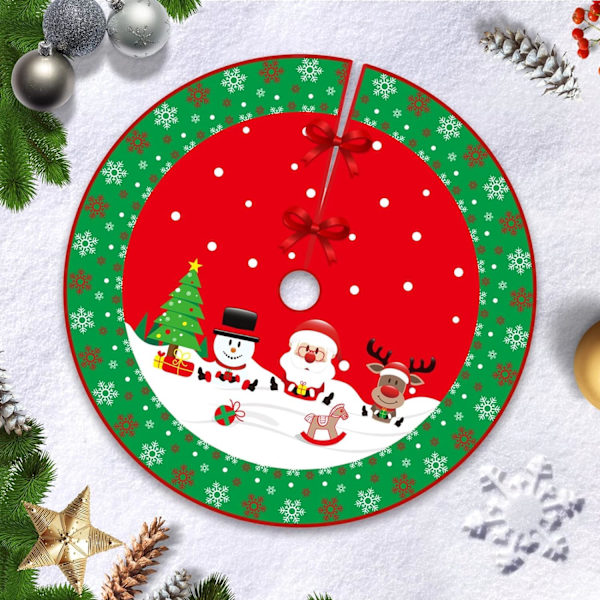 Julgransmatta, 90cm Julgrans Topp, Julgransdekoration, God Jul Gransmatta för Jul, Röd