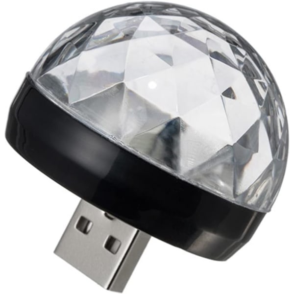 3 stk Mini disco, USB lydkontrollert lys, fargerik stroboskop