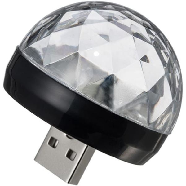 3 stk. Mini disco, USB lydstyret lys, farverig stroboskop