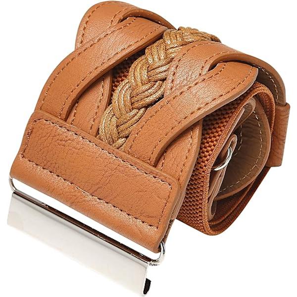 3 tum bred Waspie elastiskt vintage flätad spänne midjebälte