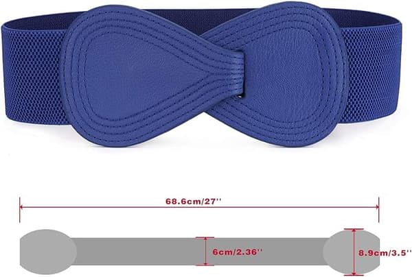 Interlock Spænde 8-formet Kunstig Læder Elastisk Bælte Cinch Talje for Dame