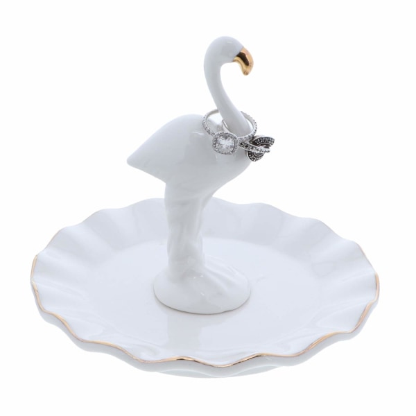 Stor Figur Ring Holder Smykker Trinket Tray-Flamingo