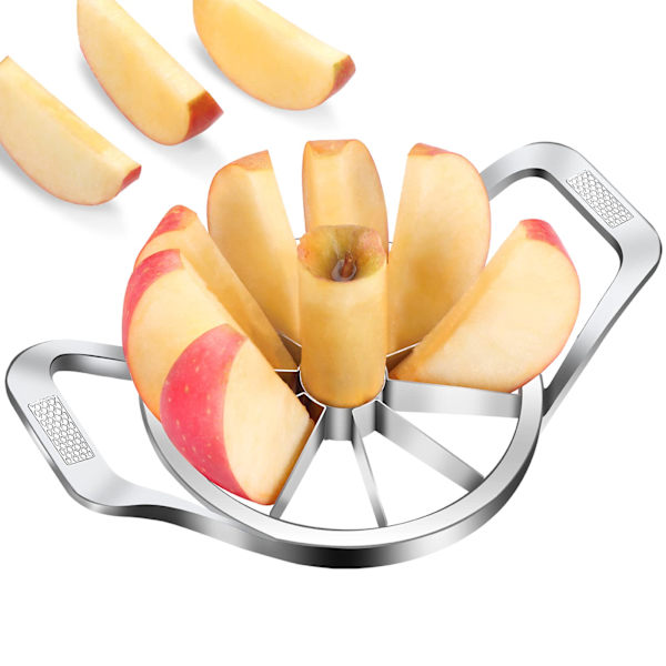 Æblekernefjerner Stor æble skræller kernefjerner skærer, rustfrit stål frugt skærer kernefjerner, let greb håndtag med 10 blade