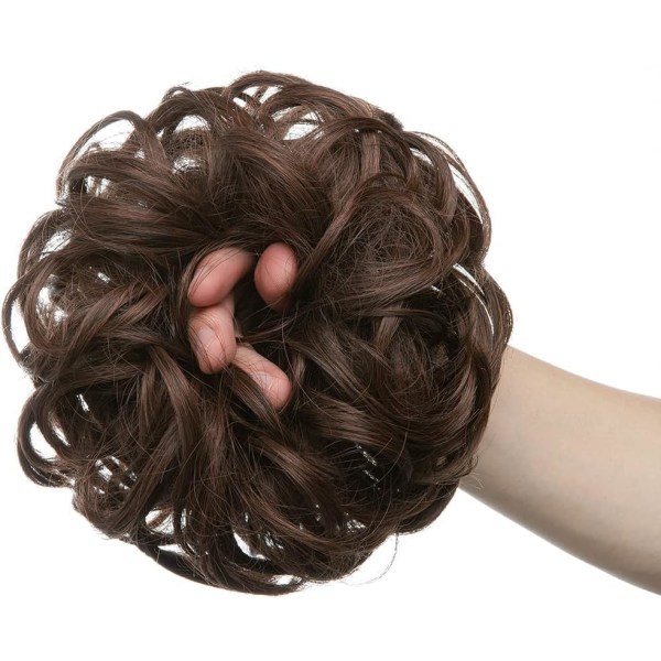2 st Smutsigt hårbulle Lockiga Scrunchies för kvinnor
