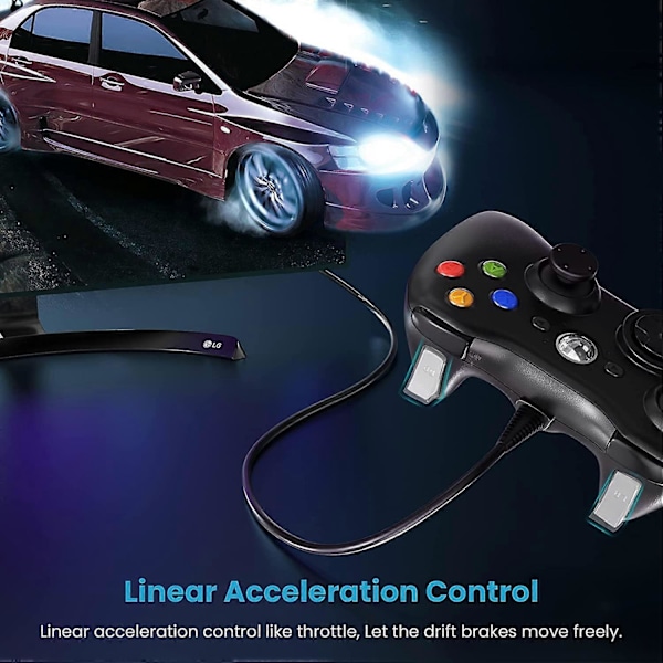 Kablet Controller til Xbox 360, Spil Controller til 360 med Dobbelt Vibration Turbo Kompatibel med Xbox 360/360 Slim og pc Windows 7,8,10