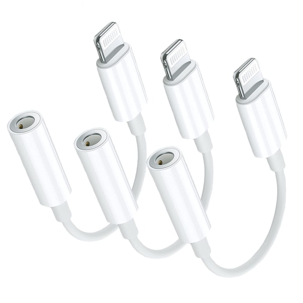 Lightning 3,5 mm:n kuulokeliitäntäsovitin - 3 kpl