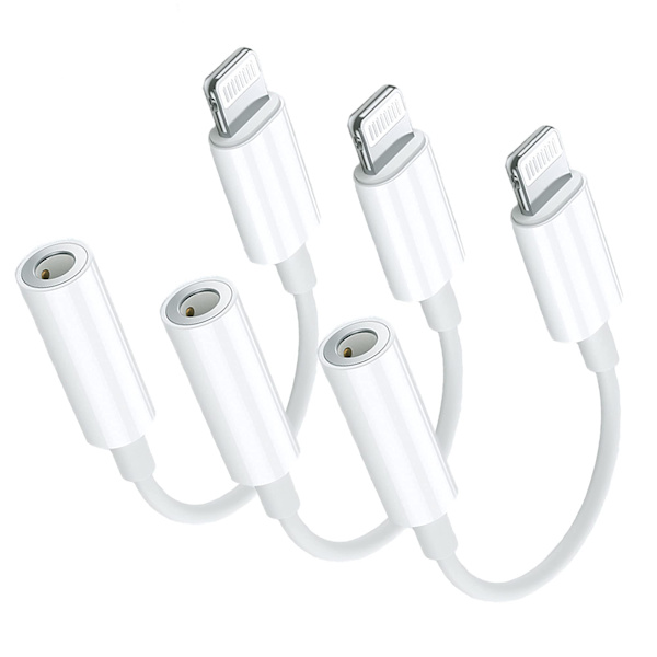 Lyn til 3,5 mm hodetelefonadapter - 3-pakning