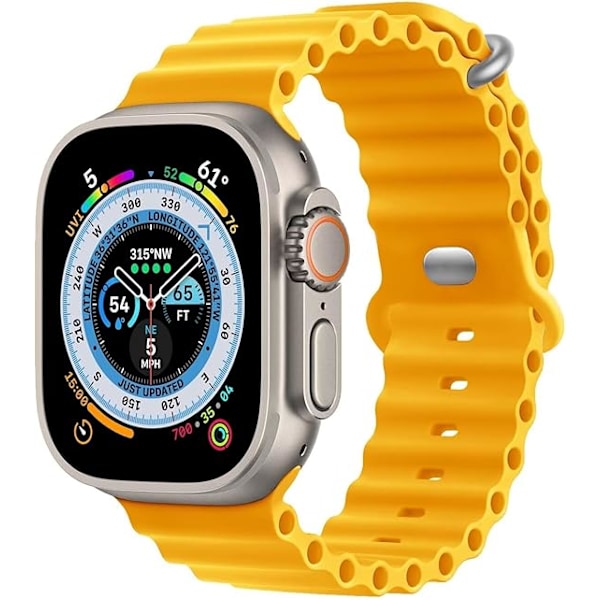 Kompatibel med Apple Watch Ultra 2-pakke Ocean Strap 49mm 45mm 44mm 42mm, Myk silikon sportsreim for iWatch Series Ultra 8 7 6 5 4 SE