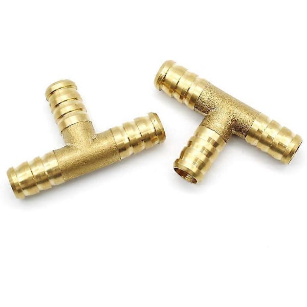 4 st 10 mm 3-vägs mässingskoppling slangförlängningskoppling trädgårdsslangkoppling tryckluftsslangkoppling bränsleslangkoppling T-stycke