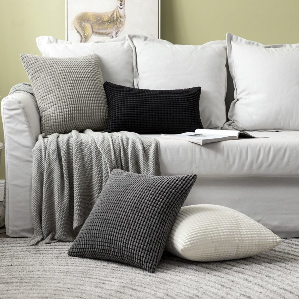 2 kpl tyynynpäällisen set vakosametti tyyny cover sohvatyyny koristeellinen sohva cover pehmeä 45x45 cm, 18x18 tuuman harmaa