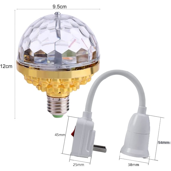 Disco Färgroterande Magisk Boll Lampa, LED Disco Glödlampa RGB Strobe Magisk Lampa för Hemfest Scen Festival (2 Stycken)