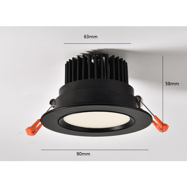 LED Indbygget Spot, 4 Pak 7W 6000k Koldt Hvid Dia 75mm Hvid