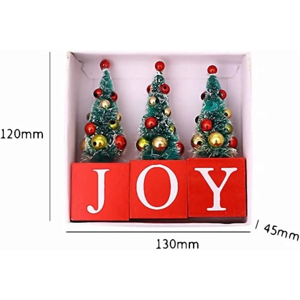 3 stk Bordplate juletre Tre Joy Artificial Mini (rød)