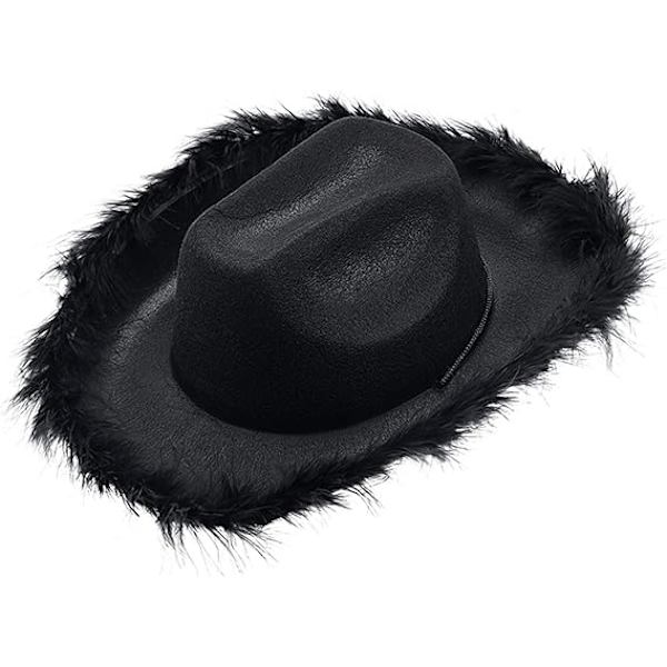 Kvinners Filt Cowboyhatt for Fint Antrekk, Rollespill, Cosplay, Bursdagsfest, svart