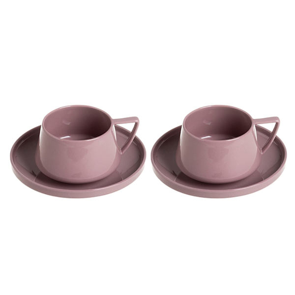 Hienostokeramiikka, Keraaminen Kahvikuppi Ja Alussetti, Kotitalouden Toimiston Posliinimuki (Väri: Vaaleanpunainen*2, Koko: 250ml)