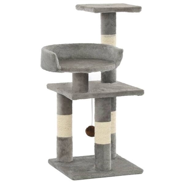 vidaXL Klorestativ til katt med sisalstolpe 65 cm grå gray gray