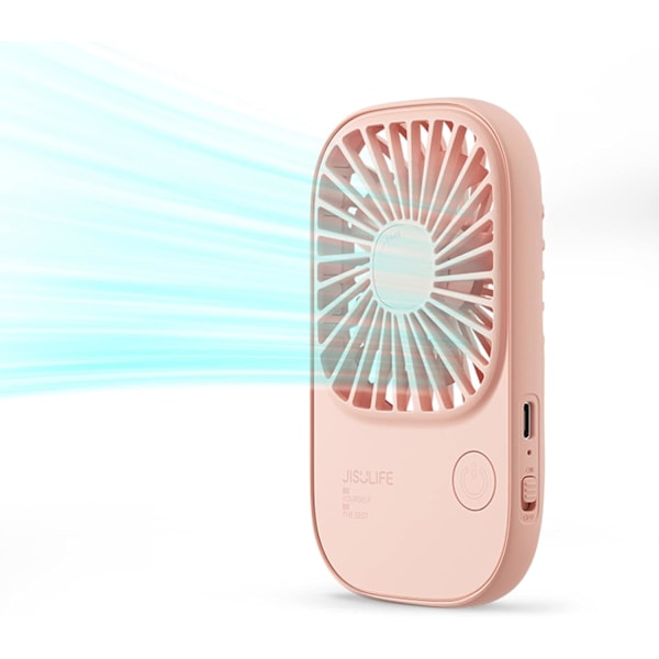 Mini Håndholdt Ventilator, Ultra Tynd Bærbar Håndholdt Ventilator, Lille Personlig Ventilator med Stativ, USB Genopladelig Lommeventilator med 3 Hastigheder, Batteridrevet
