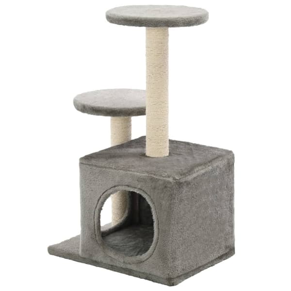 vidaXL Klorestativ til katt med sisalstolper 60 cm grå gray gray