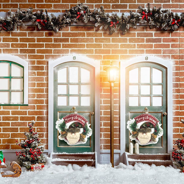 Julkrans Dekoration Dörrkrans, Tomte Dörrkrans, Framsida Dörr Julkrans, Julparty Rekvisita Dekoration 23 *​​​​ 23*​​4cm