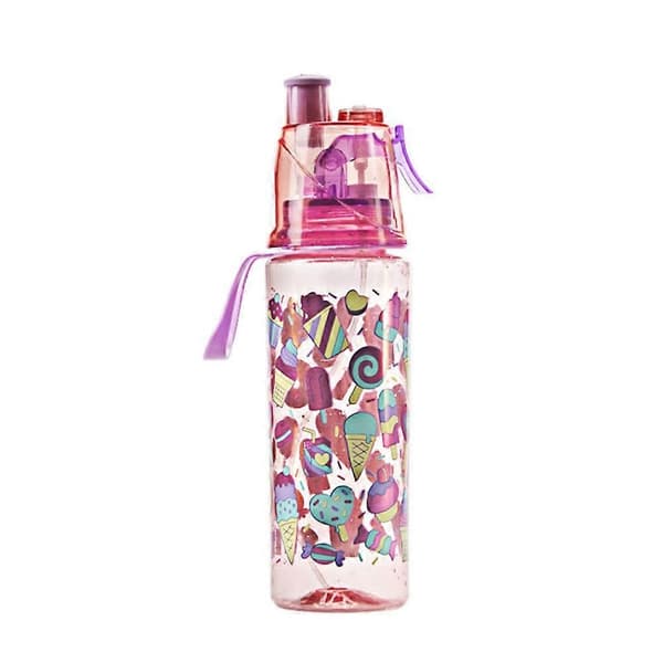 Kylande sprayflaska med vattenflaska 500ml Spraydricksflaska för barn pink