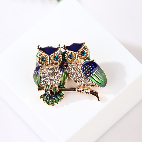 Brosch Uggla Form Rhinestone Täckta Kristall för Kvinnor (uggla)
