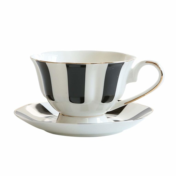 Exklusiv kaffekopp och fat set, europeisk keramisk eftermiddagste set (Färg: Stil A)