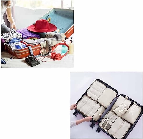 Kuffert Organizer - 7 dele - Tasker til Rejser Black black