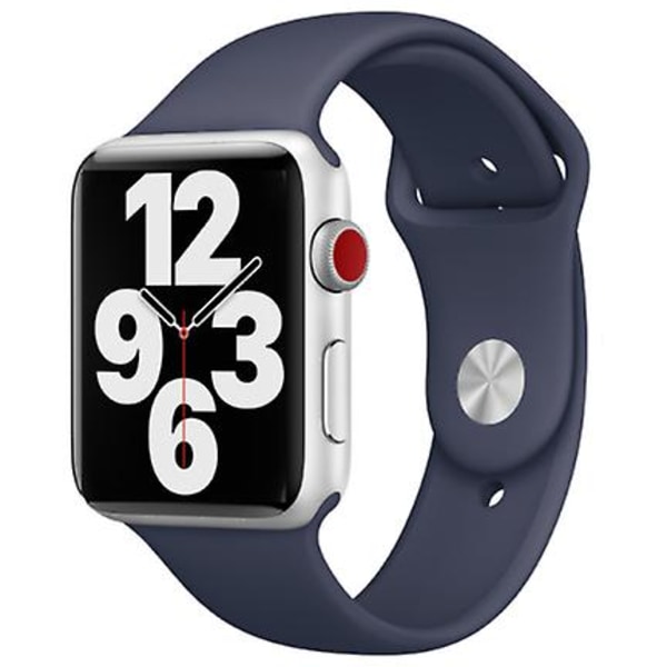 Apple Watch silikon sportsbånd 45/44/42 mm - s/m & m/l stropp blå