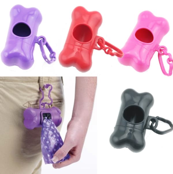 Hunde afføringsposeholder, knogle hundeejer, lilla lilla purple