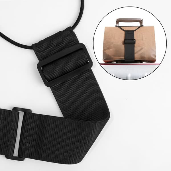 2-pack elastiska bagageremmar, justerbara bagageremmar för resväskor, fäster väskor, bärbara resväsketillbehör 2 Black