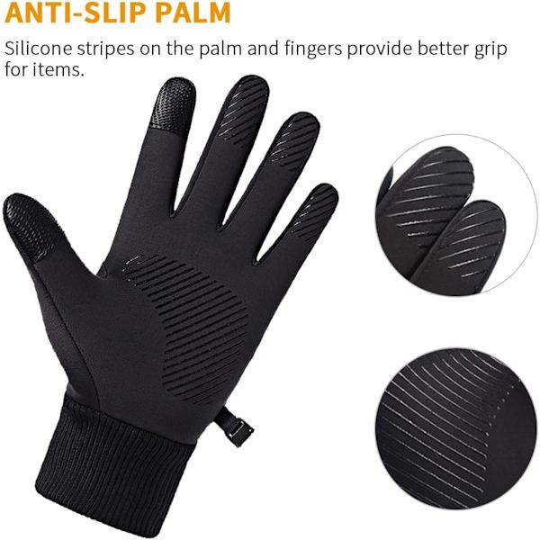 Vinter Termiske Hansker Fleece Sykkelhansker for Menn Kvinner Varme Hansker Løpehansker XL